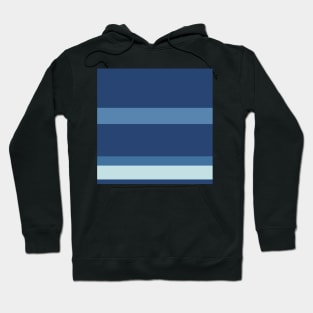 An unparagoned jumble of Light Grey, Police Blue, Rackley and Queen Blue stripes. Hoodie